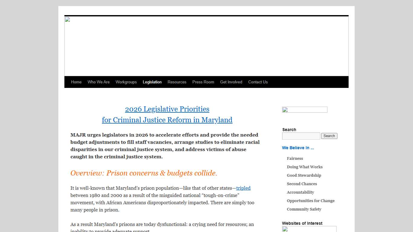 Initiatives-2026 Maryland Alliance for Justice Reform